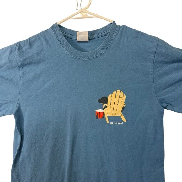 Dog is Good Never Drink Alone Blue Short Sleeve Graphic T-Shirt Sz s Labrador - Picture 4 of 15